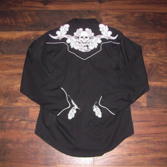 Roper Western Riding Shirt Men's Size Large Pearl Button Up Shirt Embroidered - Picture 3 of 10